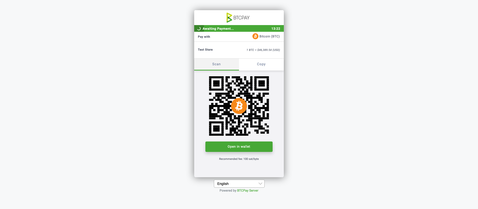 BTCPay 1.2.0 Crowdfund view